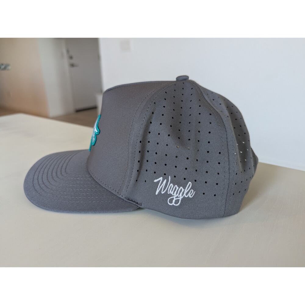 Waggle Golf Gray Triceraputts Dinosaur Triceratops Logo OG Snap Back Hat Cap - Picture 4 of 10